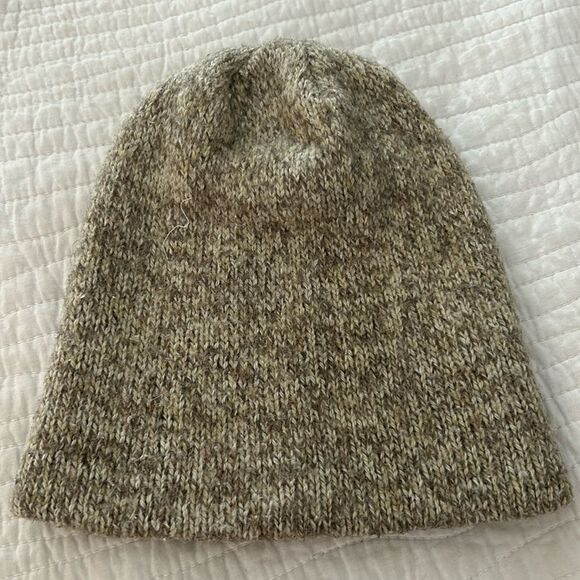 Gray white wool blend beanie - Picture 1 of 5